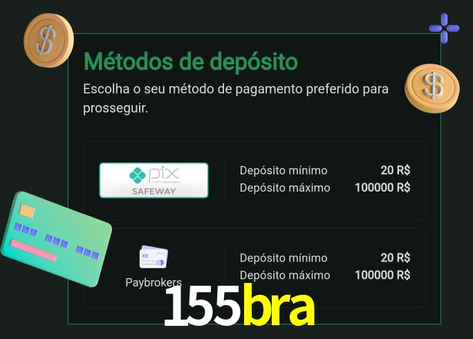 O cassino 155bra oferece uma grande variedade de métodos de pagamento